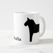 Dala suédois Cheval Black Spécialité Mug (Devant droit)