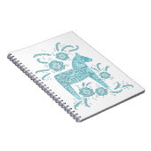 Dala suédois Cheval Turquoise & blanc Carnet d'art (Côté Droit)