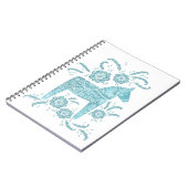 Dala suédois Cheval Turquoise & blanc Carnet d'art (Côté gauche)