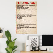 Dalai Lama Poster A tegen Zen of Life (Thuiskantoor)