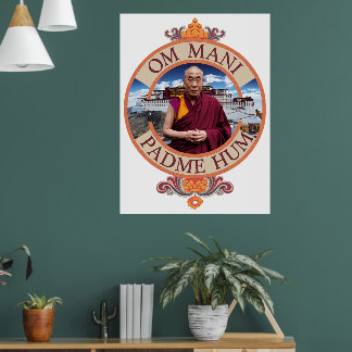 Dalai Lama Potala Paleis Om Mani Padme Hum Poster