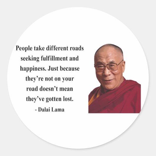 Dalai Lama Quote 1B Ronde Sticker (Voorkant)