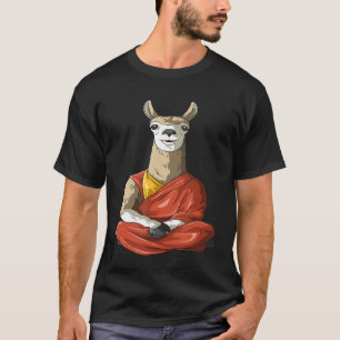 Dalai Llama Meditatie Alpaca Boeddhist Llama Yoga T-shirt
