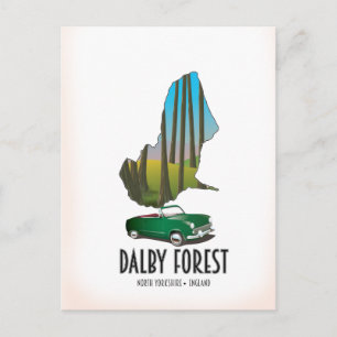 Dalby Forest North Yorkshire reisplattegrond Briefkaart