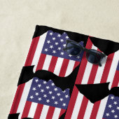 DALD TRUMP serviettes de plage PATRIOTIC FLAG Beac (En situation)