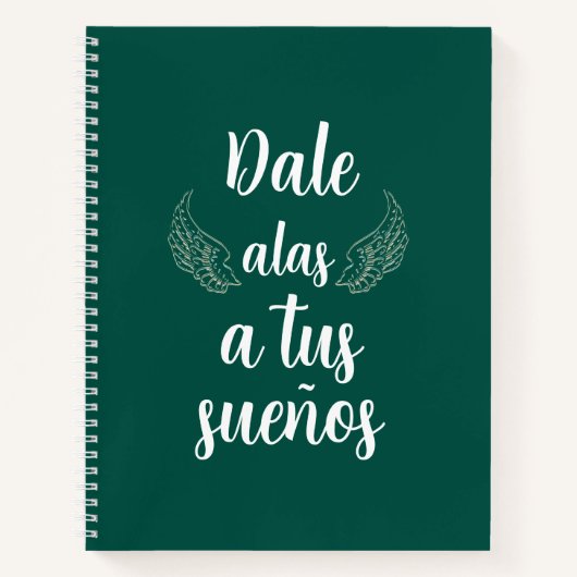 Dale alas a tus sueños Bullet journal verde bosque (Devant)