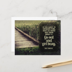 Dale Carnegie Inspirerend quote "Get Busy" Briefkaart