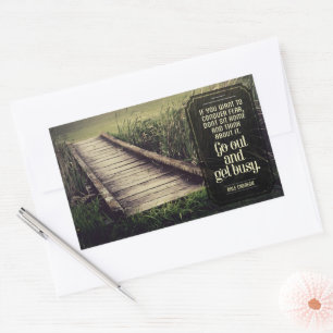 Dale Carnegie Inspirerend quote "Get Busy" Rechthoekige Sticker