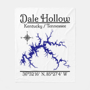 Dale Hollow Lake Kentucky Tennessee Nautische Kaar Fleece Deken