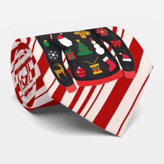 Dale Kerstmis Collectie Rood en witje Stropdas