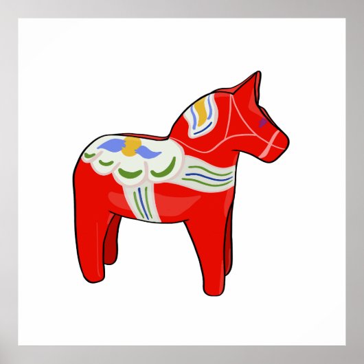 Dalecarlistisch paard poster (Voorkant)