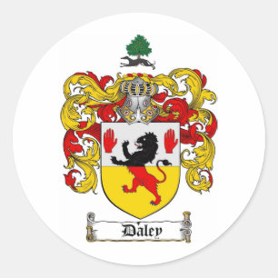 DALEY FAMILY CREST - DALEY COAT OF ARMS RONDE STICKER