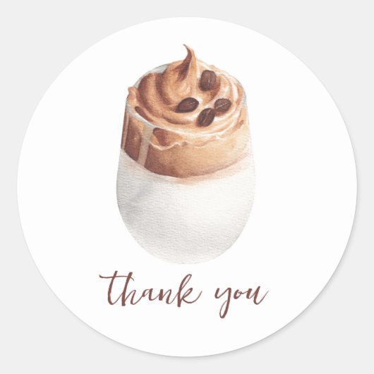 Dalgona Coffee Dank u Sticker (Voorkant)