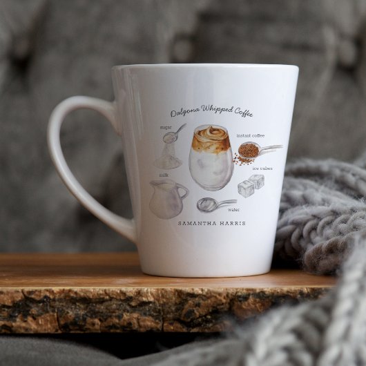 Dalgona Koffieliefhebber | Monogram latte Mok