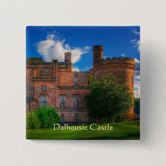 Dalhousie Castle, Midlothian, Schotland Vierkante Button 5,1 Cm (Voorkant)