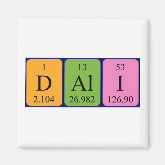 Dali periodieke tabelnaam magnet magneet (Voorkant)