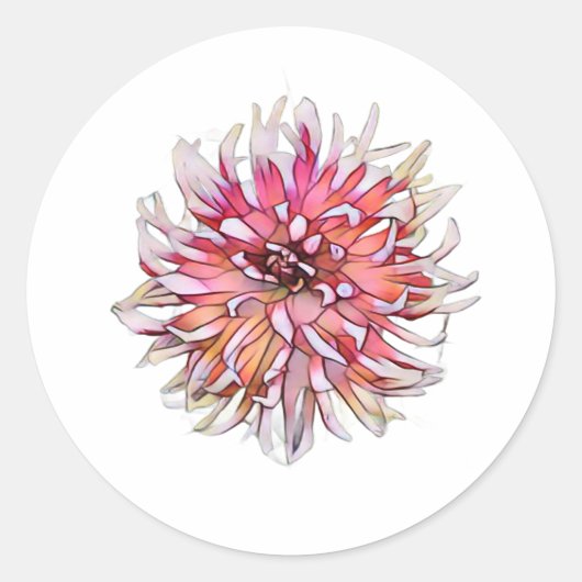 DALIA-BLOEM RONDE STICKER (Voorkant)