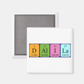 Dalila periodieke tabelnaam magnet magneet (Voorkant / Achterkant)