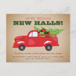 Daling New Halls Kerstfeestdag in beweging Aankondigingskaart