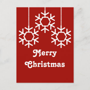 Daling Snowflakes Holiday Briefkaart, donkerrood Feestdagenkaart
