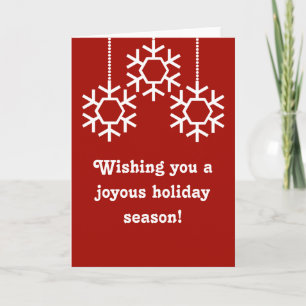 Daling Snowflakes Holiday Kaart, donkerrood Feestdagen Kaart