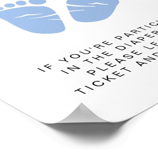 Daling van een luidere rotzooi met een blauw babyv poster (Hoek)