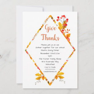 Dall Leaves & Berries Bedankt geven diner Kaart