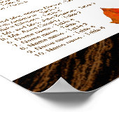 Dall Leaves Rustic Wood Wedding Seding Chart Poster (Hoek)