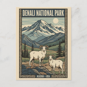 Dall-schapen in Denali National Park Alaska Briefkaart