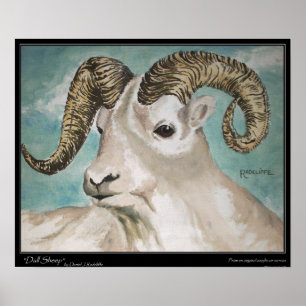 Dall Sheep Print, Waarde Poster Papier (mat)