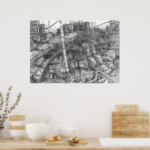 Dallas 2092 (inktwas) - Poster (Keuken)