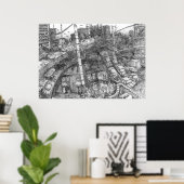 Dallas 2092 (Laver l'encre) - Poster (Bureau à domicile)