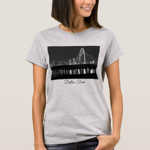 Dallas Bridge Uitzicht Grayscale T-Shirt