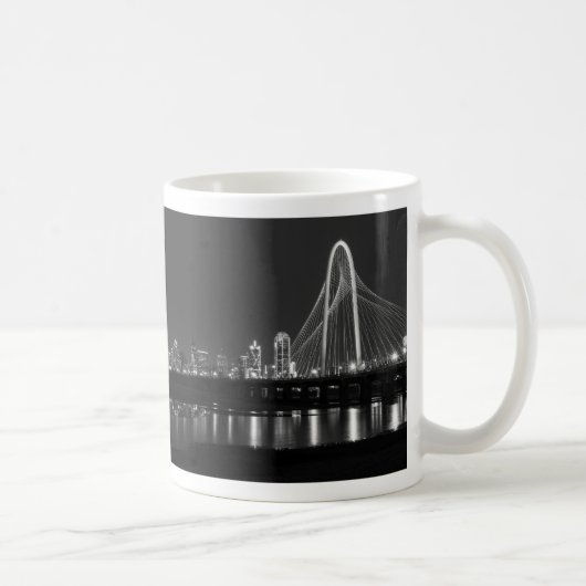 Dallas Bridge View Grayscale Coffee Mug (Droite)