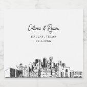 Dallas Bruiloft Gepersonaliseerde Champagne Label Sparkling Wijnetiket (Enkel label)