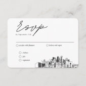 Dallas Bruiloft Traditionele RSVP Maaltijden Optie Informatiekaartje (Voorkant)