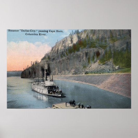 Dallas City Steamer op de Columbia Poster (Voorkant)