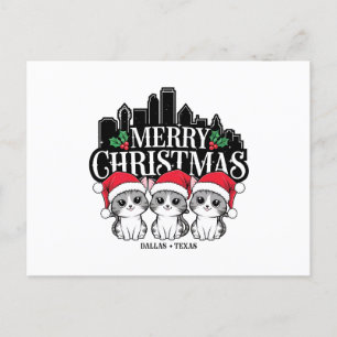 Dallas City Texas Merry Christmas Cats Verenigde S Briefkaart