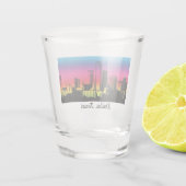 Dallas Colorful Silhouette Skyline Shot Glas (Achterkant)