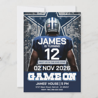 Dallas Football Birthday Invitation