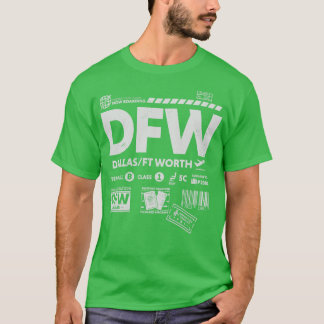 Dallas Fort Worth DFW Airport Code Reizen T-shirt