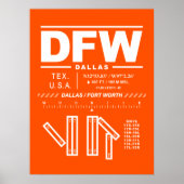 Dallas Fort Worth International Airport DFW Poster (Voorkant)