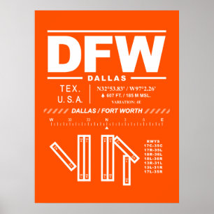 Dallas Fort Worth International Airport DFW Poster
