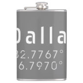 Dallas Latitude en Lengtegraad Heupfles (Voorkant)