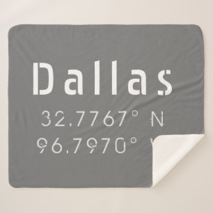 Dallas Latitude en Lengtegraad Sherpa Deken