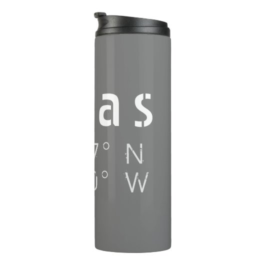 Dallas Latitude Longitude Thermosbeker (Geroteerd rechts)