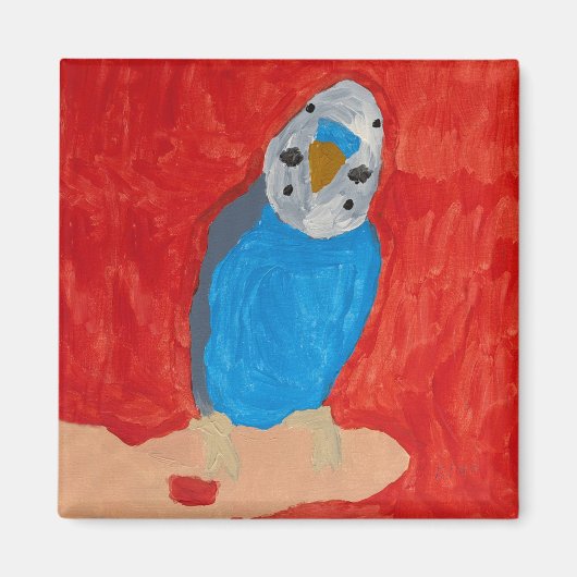 Dallas le petit aimant en céramique Budgie (Devant)