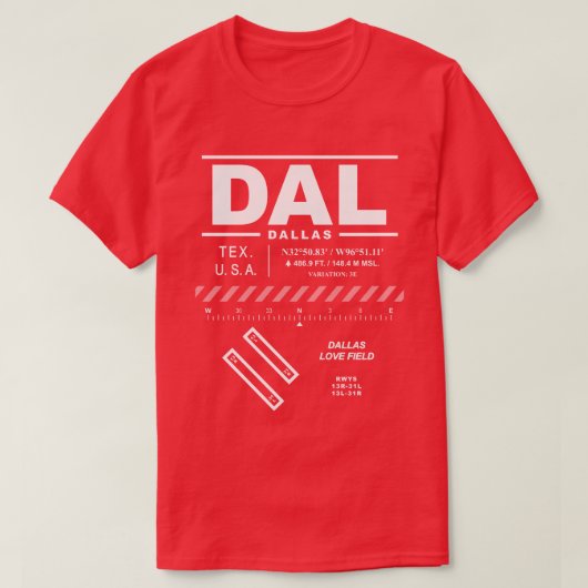Dallas Love Field Airport DAL T-Shirt (Design devant)