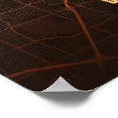 Dallas Map Print Heatwave Texas Poster Wall Art (Coin)