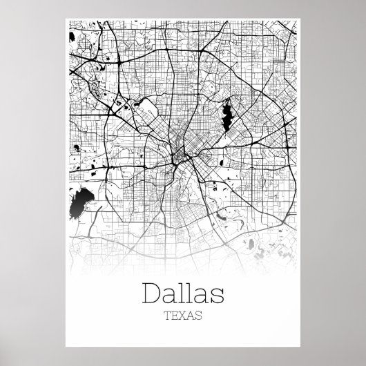 Dallas Map - Texas - City Map Poster (Voorkant)